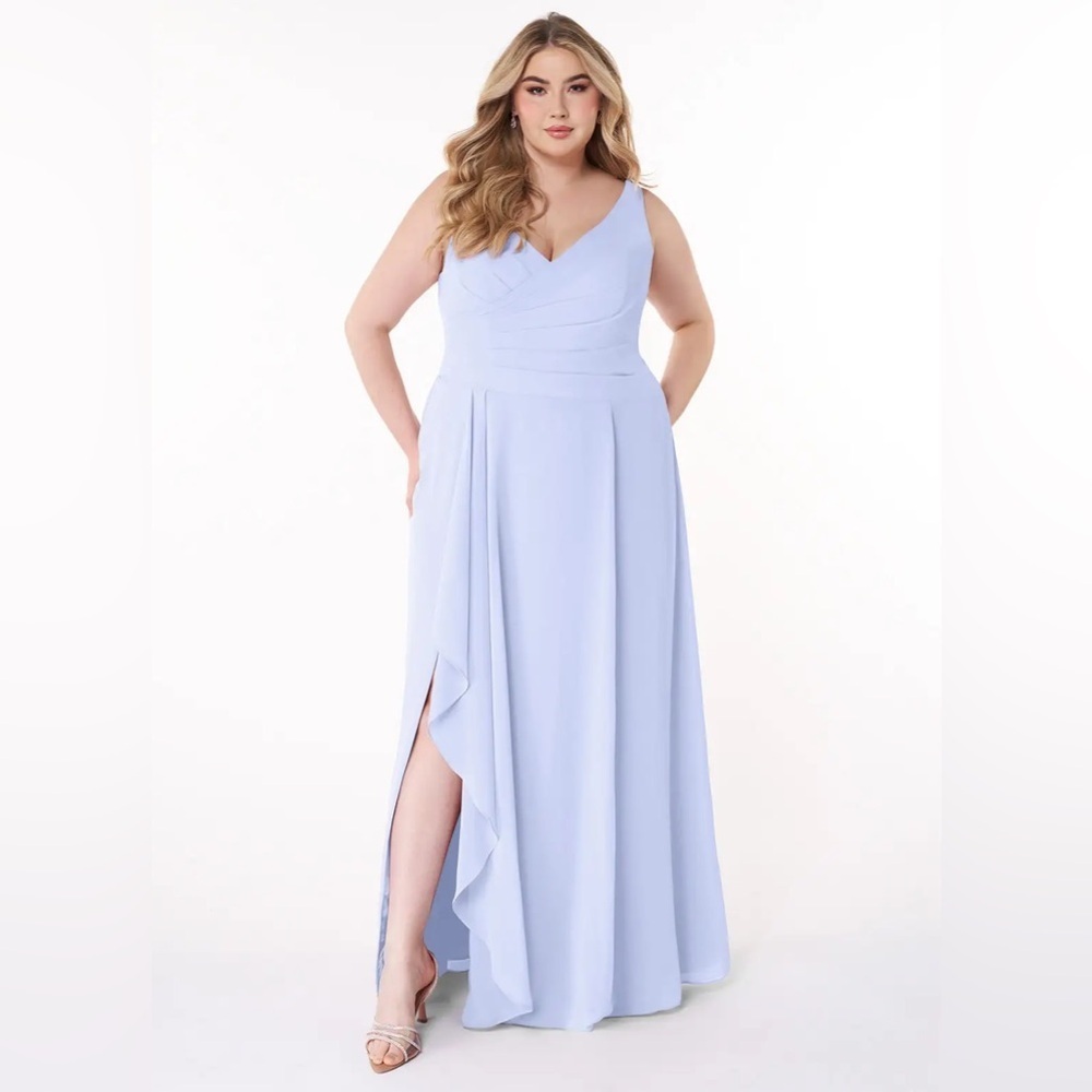 NWT Azazie Kori In Lavender A-Line Pleated Chiffon Dress Custom Size